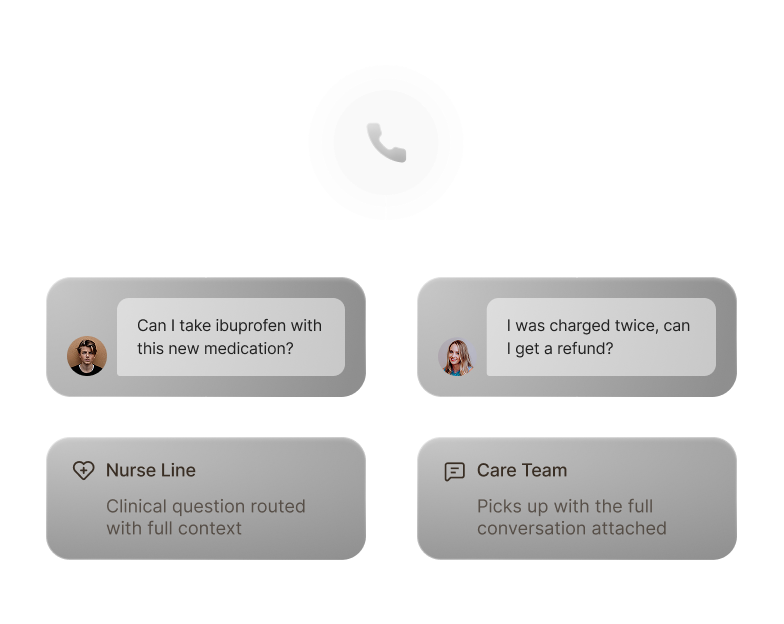 Myna brings in the human when the call needs them